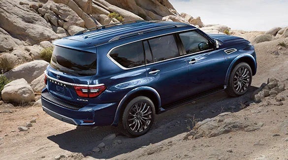 2023 Nissan Armada ascending off road hill illustrating body-on-frame construction. | Performance Nissan of Pompano in Pompano Beach FL