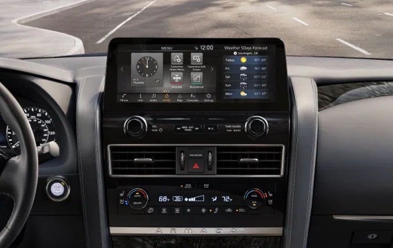 2023 Nissan Armada touchscreen and front console | Performance Nissan of Pompano in Pompano Beach FL