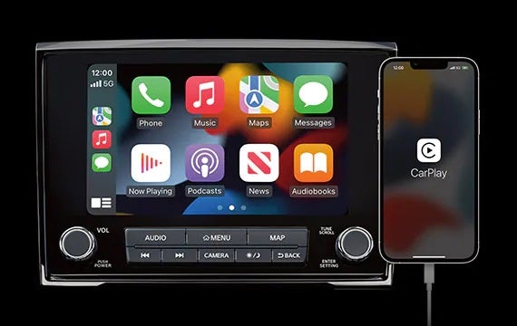 Stay connected with a standard 8" touch-screen display 2023 Nissan Titan | Performance Nissan of Pompano in Pompano Beach FL